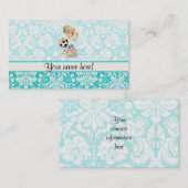 Schattige voetbal; Damask Visitekaartje (Voorkant / Achterkant)