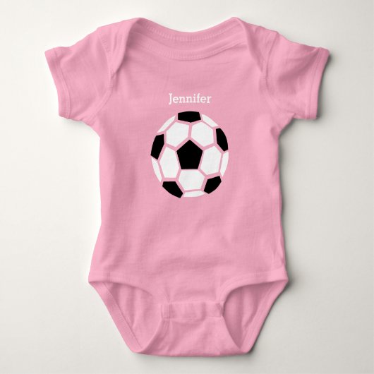 Schattige Voetbal Gepersonaliseerde Baby Sport Romper (Voorkant)