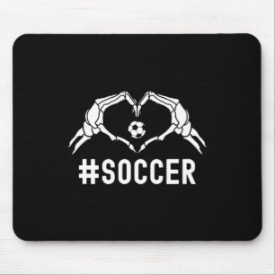 Schattige Voetbal Halloween Skeleton Heart Sports  Muismat