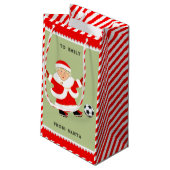 Schattige Voetbal Kerst Kleine Gift Bag Klein Cadeauzakje (Achterkant Gekanteld)