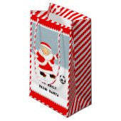 Schattige Voetbal Kerst Kleine Gift Bag Klein Cadeauzakje (Voorkant Gekanteld)