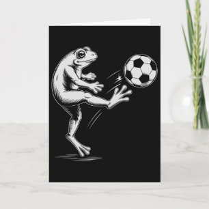 Schattige Voetbal Kikker Speel Game Doel Kinderen Kaart