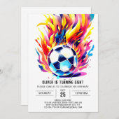 Schattige Voetbal Kinder bewerkbare Verjaardag Kaart (Voorkant / Achterkant)