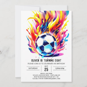 Schattige Voetbal Kinder bewerkbare Verjaardag Kaart