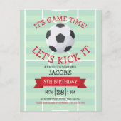 Schattige Voetbal & Lint Budget Verjaardagsuitnodi (Voorkant)