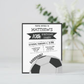 Schattige Voetbal lint budget verjaardagsuitnodigi (Staand voorkant)