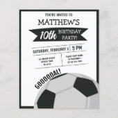 Schattige Voetbal lint budget verjaardagsuitnodigi (Voorkant)