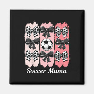 Schattige Voetbal Mama Coquette Strik Voetbal Moed Magneet