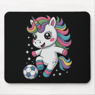 Schattige Voetbal Meisje Dat Unicorn Score Club Li Muismat