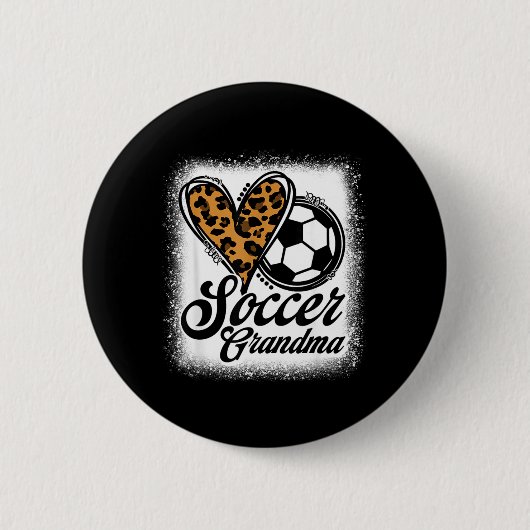 Schattige voetbal oma luipaard hart ronde button 5,7 cm (Voorkant)