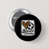 Schattige voetbal oma luipaard hart ronde button 5,7 cm (Voorkant /achterkant)