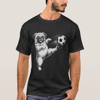 Schattige Voetbal Pug Vader Hond Ll Speel Club Doe T-shirt