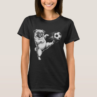 Schattige Voetbal Pug Vader Hond Ll Speel Club Doe T-shirt