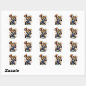 SCHATTIGE VOETBAL PUPPY TOUCHDOWN STICKER (Vel)