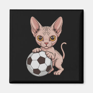 Schattige Voetbal Sphynx Alleen Meisje Dat Katten  Magneet