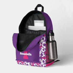 Schattige Voetbal sport toevoegen monogram Bedrukte Rugzak