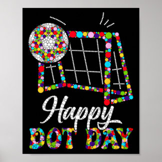 Schattige Voetbal Stippen Kunst Student Gelukkige  Poster