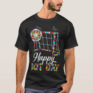 Schattige Voetbal Stippen Kunst Student Gelukkige  T-shirt