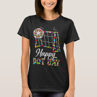 Schattige Voetbal Stippen Kunst Student Gelukkige  T-shirt