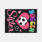 Schattige Voetbal Zus Hart Fleece Deken (Voorkant (Horizontaal))