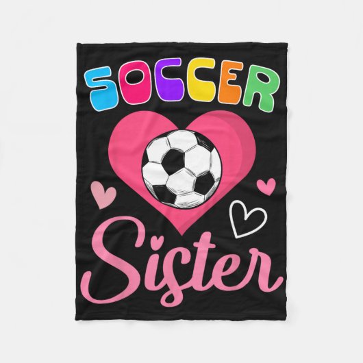 Schattige Voetbal Zus Hart Fleece Deken (Voorkant)