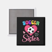 Schattige Voetbal Zus Hart Magneet (Voorkant / Achterkant)