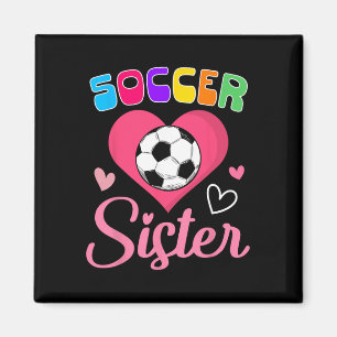 Schattige Voetbal Zus Hart Magneet
