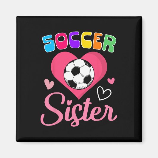 Schattige Voetbal Zus Hart Magneet (Voorkant)