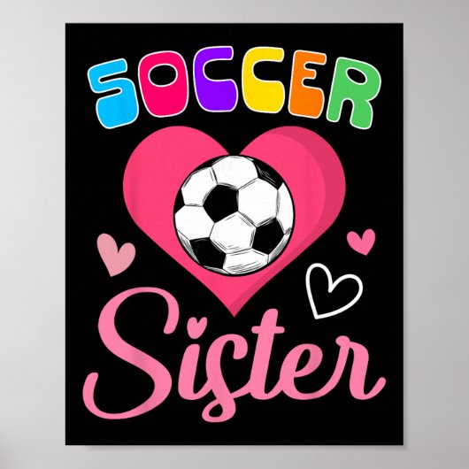 Schattige voetbal zus hart poster (Voorkant)