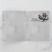 Schattige Voetballer Raccoon Kleinzoon Verjaardag Kaart (Binnen)