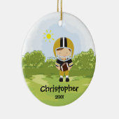 Schattige Voetbalspeler Sport Kerst Ornament (Rechts)