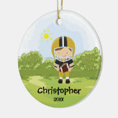 Schattige Voetbalspeler Sport Kerst Ornament (Links)
