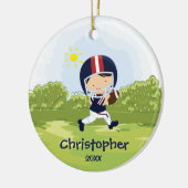Schattige Voetbalspeler Sport Kerst Ornament (Links)