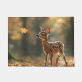Schattige Vogel Kijkend naar een Vallend Blad In E Deurmat (Voorkant)