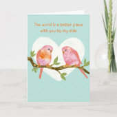 Schattige Vogel Liefde Valentijnsdag Kaart (Voorkant)