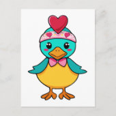 Schattige vogel met hart briefkaart (Voorkant)