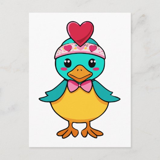 Schattige vogel met hart briefkaart (Voorkant)