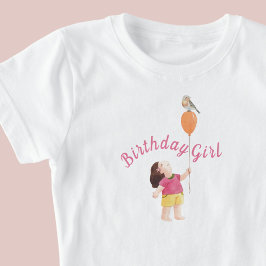 Schattige Vogel op Ballon Kids Verjaardagsfeestje T-shirt