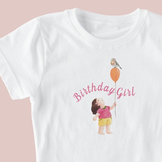 Schattige Vogel op Ballon Kids Verjaardagsfeestje T-shirt