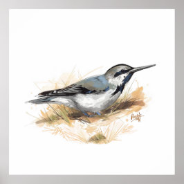 schattige vogel poster
