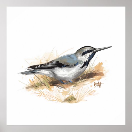 schattige vogel poster (Voorkant)