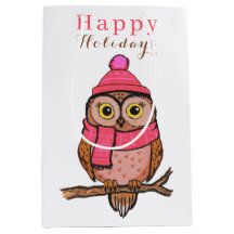 Schattige vogel vrolijke feestdagen Roze trendy ui