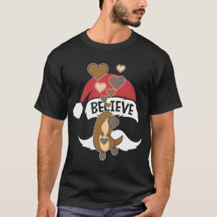 Schattige vogelbekdier met harten Ik hou van vogel T-shirt