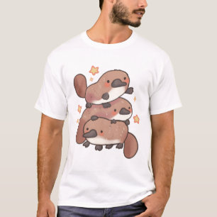 Schattige vogelbekstapel t-shirt