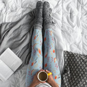 Schattige Vogelblauw Robin Winterkerstpatroon Leggings