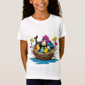 Schattige vogelfamilie in Nest T-shirt (Voorkant)