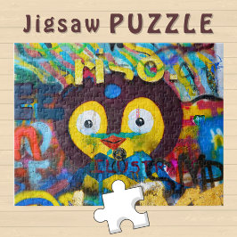 Schattige Vogelgezicht op de Graffiti Wall Foto - Legpuzzel