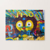 Schattige Vogelgezicht op de Graffiti Wall Foto - Legpuzzel (Horizontaal)