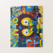 Schattige Vogelgezicht op de Graffiti Wall Foto - Legpuzzel (Verticaal)