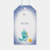 Schattige vogelhaak haakgaren Kerst label Cadeaulabel (Achterkant)